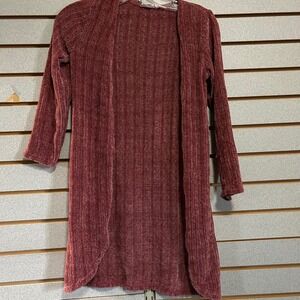 Knit Works Open-Front Cardigan Burgundy Girls Knit Lightweight Dressy‎ 10/12